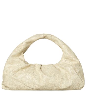 Bottega Veneta Soft voluminous shoulder bag in crackled lambskin Cream
